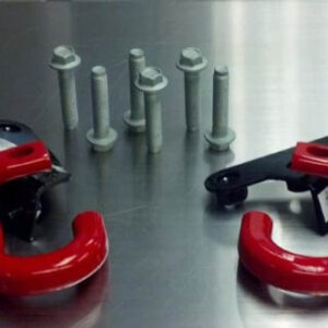 Mopar 10th Anniversary Rubicon Rear Red Dual Tow Hook Kit for 2007-2018 Wrangler JK