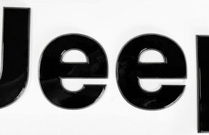 Mopar Gloss Black and Grey "Jeep" Tailgate Badge for 2020-2025 Gladiator JT