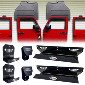 EZ4X4 Garage Wall Freedom Panel & Jeep Door Storage Hangers Combo Kit