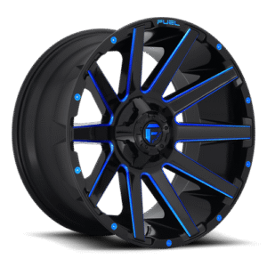 Fuel Off-Road D644 Contra Gloss Black w/Candy Blue Wheel for 2007-2020 Wrangler JK/JL & 2020 Gladiator JT