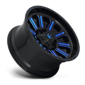 Fuel Offroad D646 Hardline Gloss Black w/ Candy Blue Wheel for 2007-2020 Wrangler JK/JL and 2020 Gladiator JT