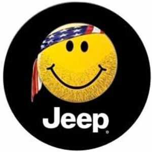 Mopar Jeep Smiley Face Spare Tire Cover for 1997-2006 Wrangler TJ, 2007-2018 Wrangler JK, and 2002-2007 Liberty KJ