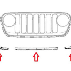 Mopar Grill Surround Moldings for the 2018-2023 Wrangler JL & 2020-2023 Gladiator JT