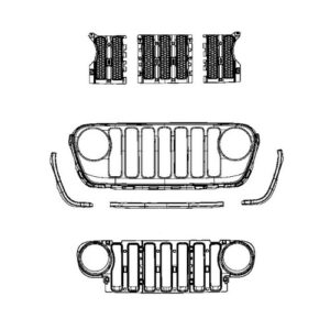 Mopar Sahara/Rubicon Grill for 2018-2021 Wrangler JL