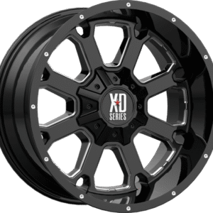 KMC XD 825 Gloss Black Milled Buck Wheel for 2007-2025 Wrangler JK/JL and 2020-2025 Gladiator JT