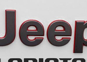 Mopar Red and Gray "Jeep" Fender Badge for 2018-2025 Wrangler JL and 2020-2025 Gladiator JT