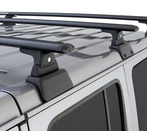 Rhino Rack Vortex RLT600 Black 3 Bar Backbone Roof Rack for 2018-2025 Wrangler JL 4 Door