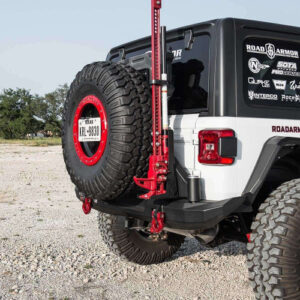 Road Armor Stealth Rear Bumper Mid Width with Tire Carrier Assembly in Texture Black for 2018-2023 Wrangler JL