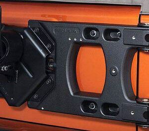 Teraflex Alpha HD Hinged Spare Tire Carrier & Alpha HD Adjustable Spare Tire Mounting Kit for 2007-2018 Wrangler JK