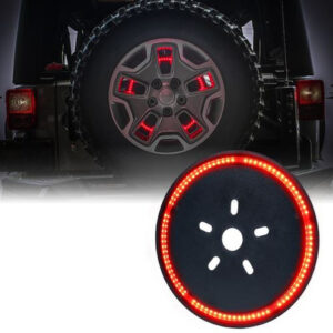 Xprite 14" Cyclone Series Spare Tire LED Brake Light For 2007-2018 Wrangler JK