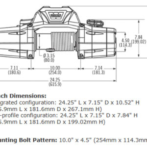 Warn 89611 Zeon 10-S Premium 10,000lb. Winch with Synthetic Cable